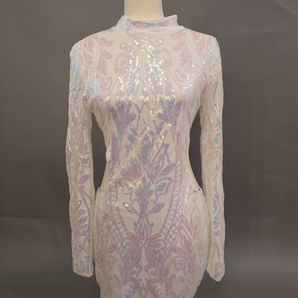 Sequin Long Sleeve Dress